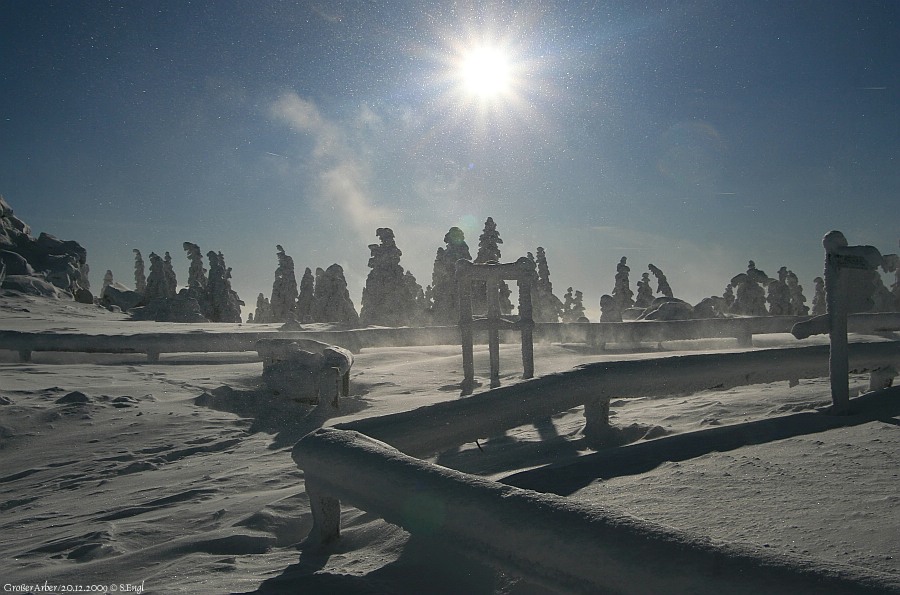 Arbergipfel Schneefegen