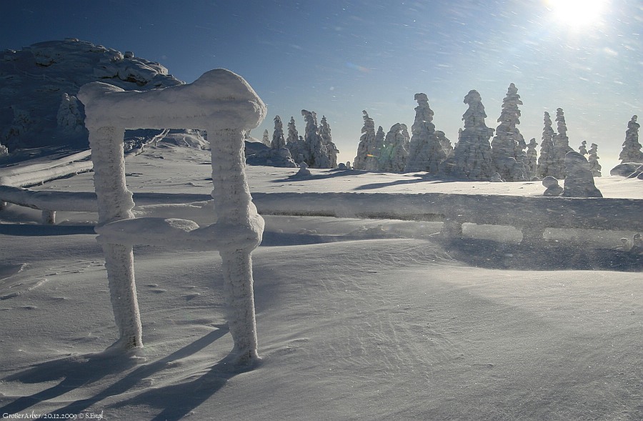 Arbergipfel Schneefegen
